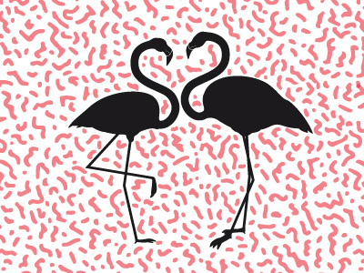 Flamemphis 80s birds flamingos illustrator memphis pattern vector
