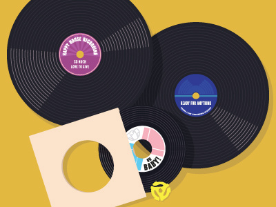 Adding to the Collection 45 baby illustration music old school record record player retro vector vintage