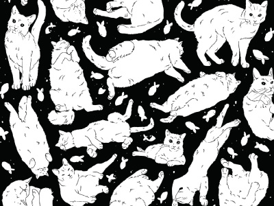 Fat Cat Pattern cats fat cats pattern