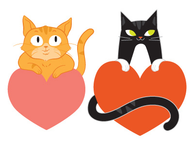Some cats cats hearts