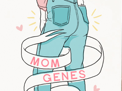 Mom Genes butt genes greeting card jeans mom jeans mothers day stationery