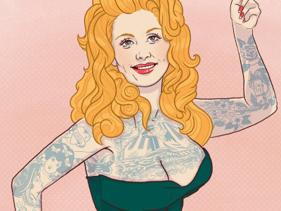 Tattooed Dolly Parton dolly dolly parton pinup western