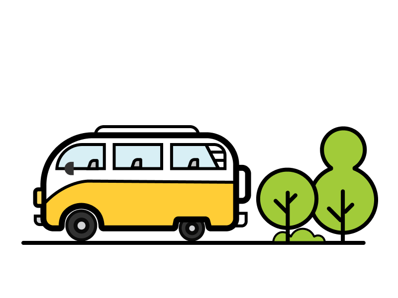 Kombi van illustration by srinivasan on Dribbble