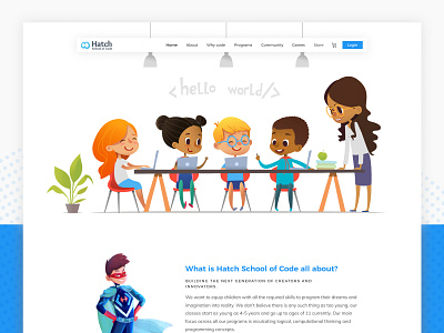 kids code school code design illustration kids landing page school ui visual design web website
