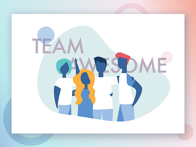 Team Awesome about us character hire illustration team tech ui vector work