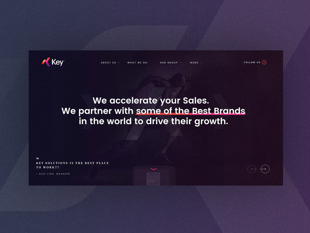 Dark Version of the Homepage for Key Solutions agency artwork creative dark dark homepage dark website design illustration portfolio typography ui ux web website