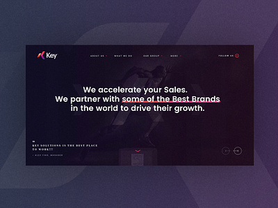 Dark Version of the Homepage for Key Solutions agency artwork creative dark dark homepage dark website design illustration portfolio typography ui ux web website