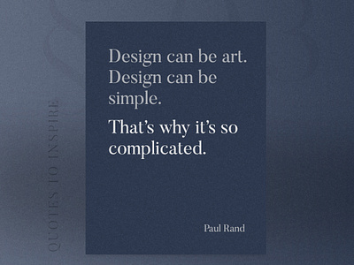 Design can be art. Design can be simple.