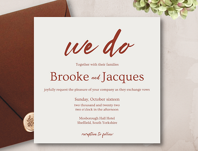 we do.... bold and typographic invitations square invitation stylish templates terracotta wedding card wedding invitation wedding invitation template wedding invitations weddings