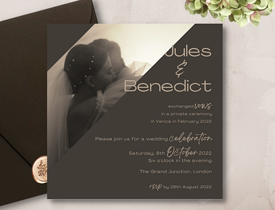 Wedding invitations | JULES Series chic dark invitations photo invitations square invitation stylish templates wedding card wedding invitation wedding invitation template wedding invitations weddings