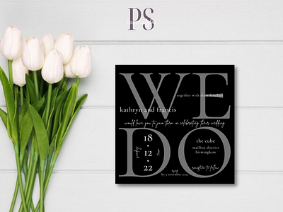 Edgy WE DO Wedding Invitation Template | COOL BLACK black black and white edgy invitations sassy templates we do wedding card wedding invitation wedding invitation template wedding invitations weddings