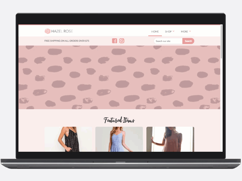 Hazel Rose Clothing ecommerce madeinwebflow webflow website website animation