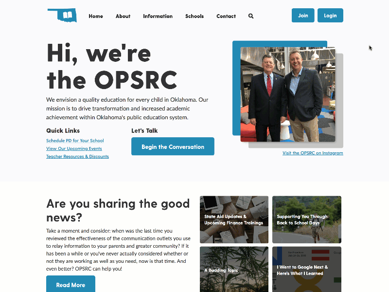 New OPSRC Website blue design gray greycliff madeinwebflow ui web design webflow website website redesign white