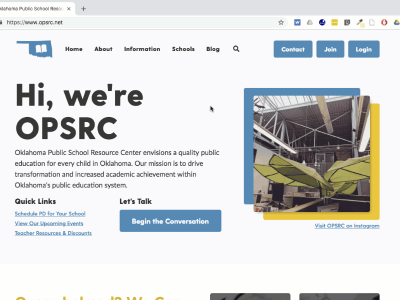 New OPSRC Website blue design education greycliff lato madeinwebflow opsrc ui web design webflow website