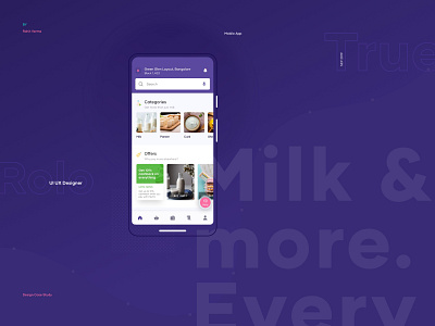 True Milk app design eat intraction milk milkproducts mobile app notification offers organic product design search ui ux design wireframe