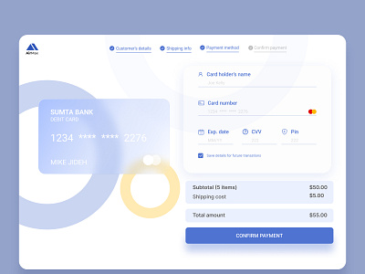 Credit card checkout UI app design ui ux