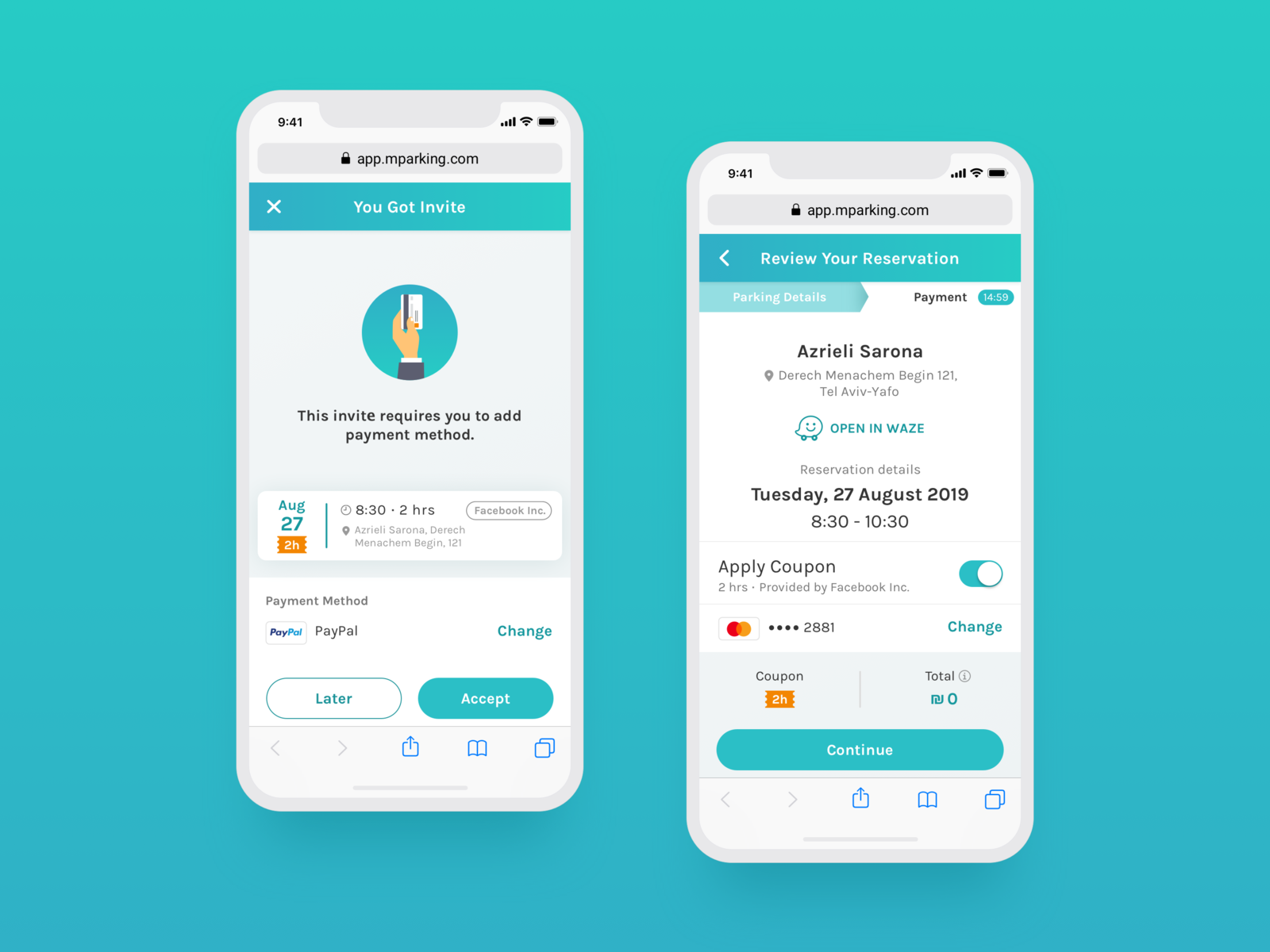 Parking Booking Mobile Web App by Evgeniy Tseitlin on Dribbble