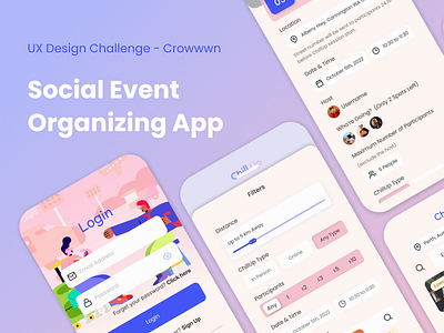 UX Design Challenge - Social Event Organizing App design figma mobile app ui ux