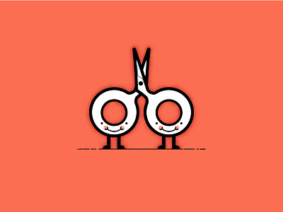 The Scissor Sisters - Miss and Miss Scissor character illustration simple vector
