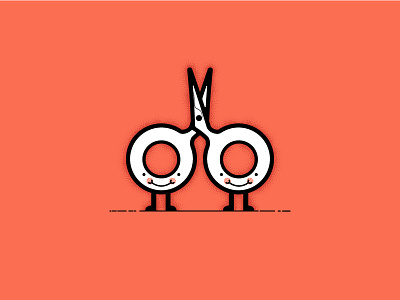 The Scissor Sisters - Miss and Miss Scissor character illustration simple vector