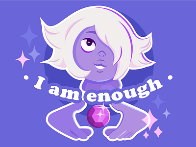 I Am Enough amethyst illustration precious purple sparkles steven universe vector