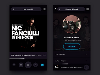 Dark Simple Music Player ui