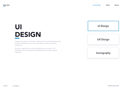 Personal Website design iconography minimal ui ux web website