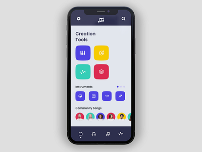 Music Creation App app design iconography iphone ui