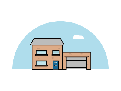 House design garage house illustration vector