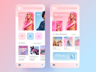 Candy Discogs 🍬💿 app branding collector design digital discogs flat gradient logo music pink product records redesign ui ux visual
