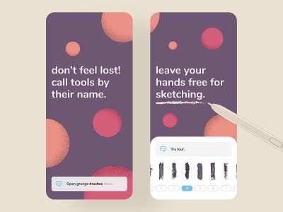 Call your tools out! ✏️📣 app command design digital flat mobile pencil product sketch ui ux voice