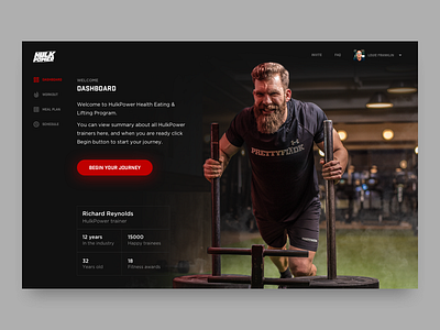 HulkPower fitness app branding clean design desktop fitness gym health hulk power ui ux web web app web application