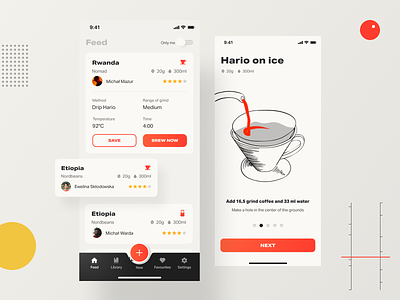 Coffeen mobile app app brewing coffee dieterrams gradients illustration mobile ui vector