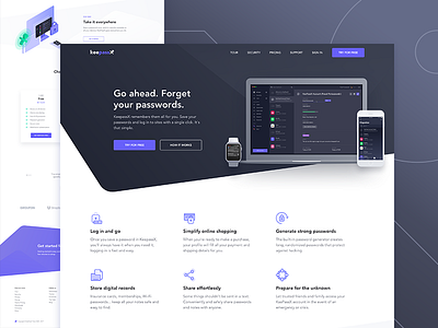 keepassx landing page dark dashboard illustration keepassx landing page password security theme ui ux