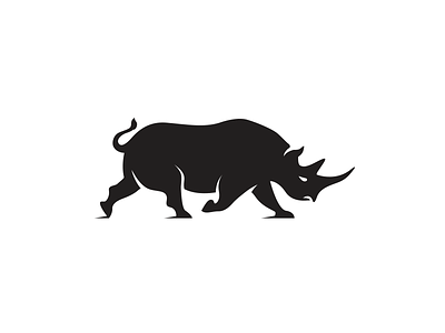 Rhino Logo angry animal black branding charging graphic icon identity logo rhino rhinoceros strong