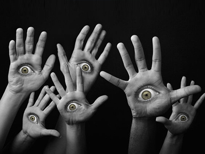Eye Can See You abstract dark evil eyes hands hell horror photo montage photoshop spooky