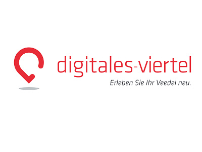 Digitales Viertel Logo branding design digital grey logo red typography