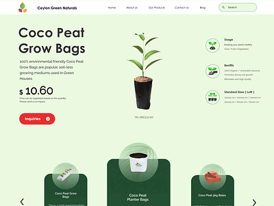 Single product page design for Coir company 3d animation branding design figma graphic design illustration logo motion graphics prototype ui ux vector webdesign