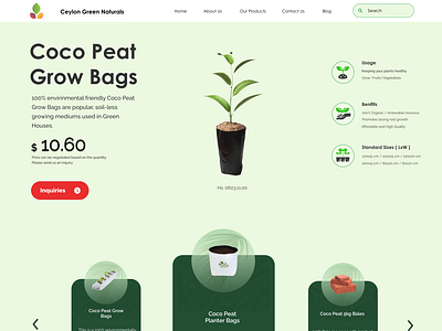 Single product page design for Coir company