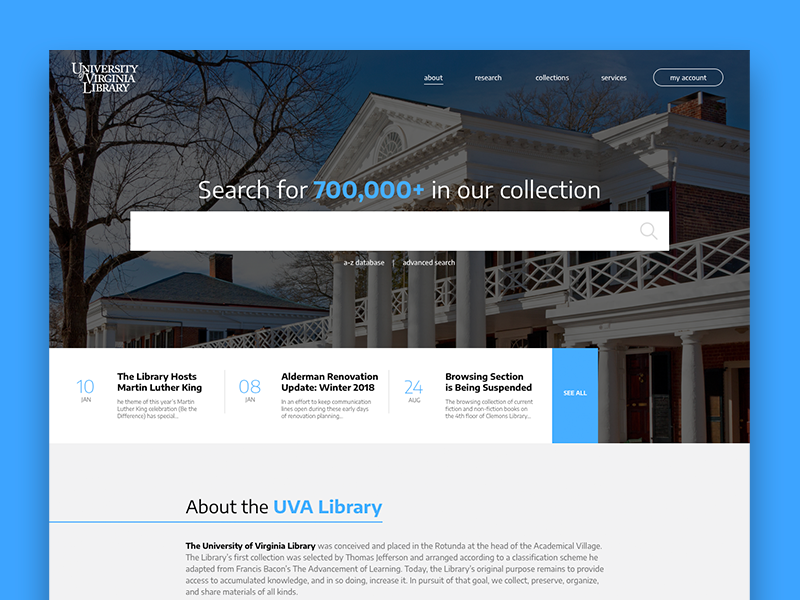 University Of Virginia Library By Victor Rosato On Dribbble