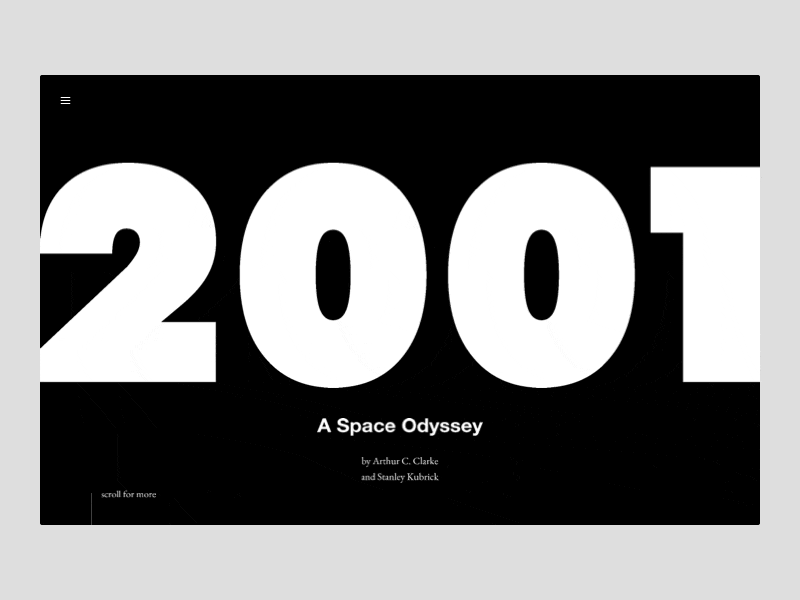 2001: A Space Odyssey concept design interaction animation interface motion movie scroll scroll animation swiss design ui