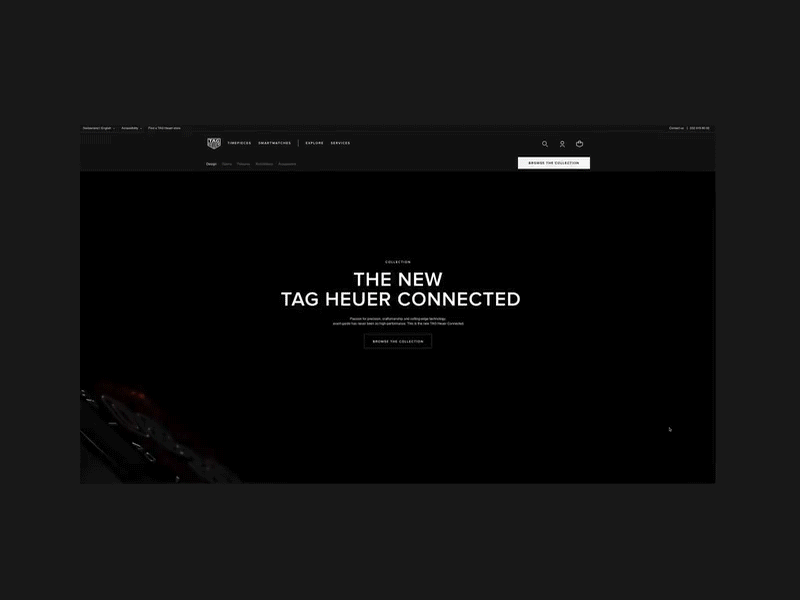 TAG Heuer CW scroll scroll animation scrolling web webdesign website website design