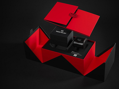 TAG Heuer Packaging black brand design brand identity branding branding design luxurious luxury luxury design package design packagedesign packaging packaging design red stationary stationary design stationery stationery design watch watches