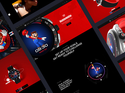 TH x Super Mario 3d animation game horlogerie interface mario minimal motion nintendo super mario ui watch webdesign