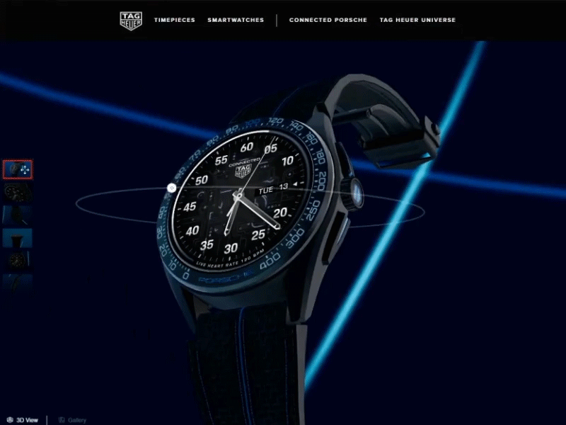 TH CALIBRE E4 3d 3d render animation background connected envmap interactive interface luxury motion realtime ui ux watch webdesign