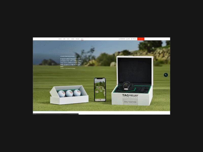 TAG Heuer - Golf connected golf connected home connected watch golf interaction transition uiux uxui watch webdesign