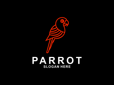 PARROT LOGO 3d america animal animation app bird branding design dubai graphic design illustration logo monogram motion graphics parrot qatar ui vector