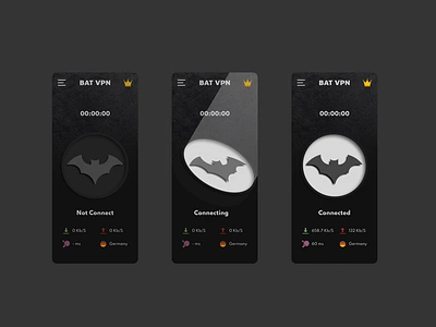 Bat VPN 3d animation app design ui ui design uidesign