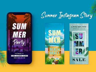 Summer Instagram Story Set Mockup