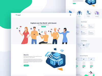 Ournet – Free One Page Internet Service Provider PSD broadband business clean corporate elegant illustration internet internet provider isp modern ournet ui design wifi